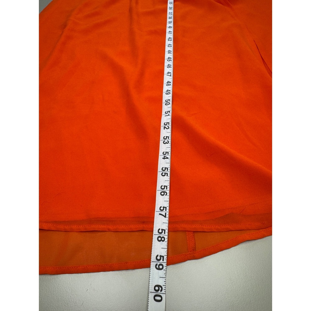 Gianni Bini Maxi Dress Womens L Orange Sleeveless Chiffon Side Slit Formal - Picture 4 of 16